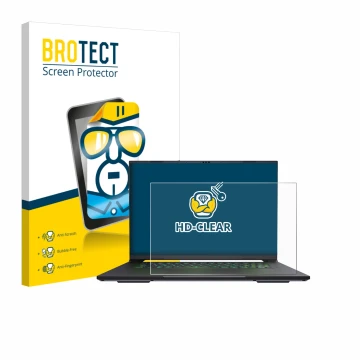 Parte frontale di una confezione del prodotto con il logo del marchio BROTECT. Accanto è raffigurato il dispositivo Gigabyte A