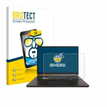 Parte frontale di una confezione del prodotto con il logo del marchio BROTECT. Accanto è raffigurato il dispositivo MSI Vector