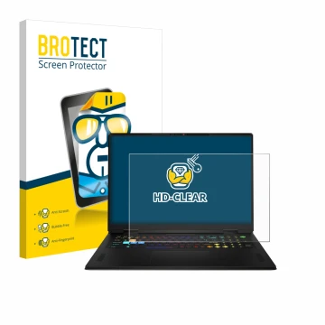 Parte frontale di una confezione del prodotto con il logo del marchio BROTECT. Accanto è raffigurato il dispositivo MSI Vector