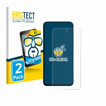 Parte frontale di una confezione del prodotto con il logo del marchio BROTECT. Accanto è raffigurato il dispositivo Xiaomi Poc