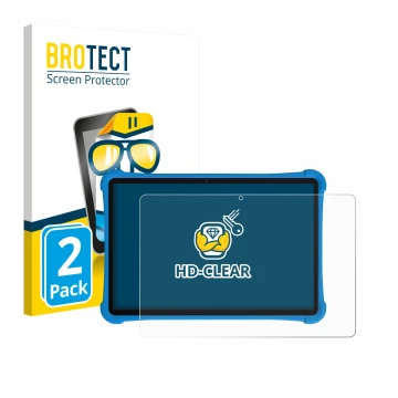 Parte frontale di una confezione del prodotto con il logo del marchio BROTECT. Accanto è raffigurato il dispositivo Alldocube 