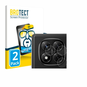 Parte frontale di una confezione del prodotto con il logo del marchio BROTECT. Accanto è raffigurato il dispositivo Xiaomi Red