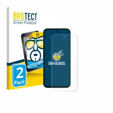 Parte frontale di una confezione del prodotto con il logo del marchio BROTECT. Accanto è raffigurato il dispositivo Honor X6c 