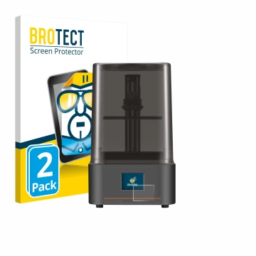 Parte frontale di una confezione del prodotto con il logo del marchio BROTECT. Accanto è raffigurato il dispositivo Anycubic P