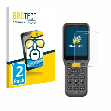Parte frontale di una confezione del prodotto con il logo del marchio BROTECT. Accanto è raffigurato il dispositivo Newland MT