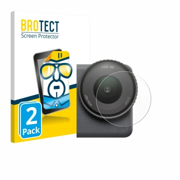 Parte frontale di una confezione del prodotto con il logo del marchio BROTECT. Accanto è raffigurato il dispositivo DJI Osmo A