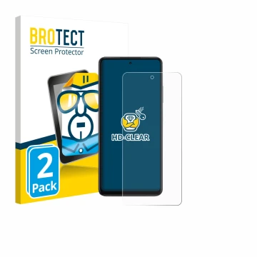 Parte frontale di una confezione del prodotto con il logo del marchio BROTECT. Accanto è raffigurato il dispositivo Oppo K13x 