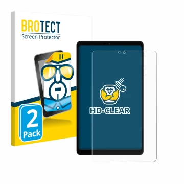 Parte frontale di una confezione del prodotto con il logo del marchio BROTECT. Accanto è raffigurato il dispositivo Alldocube 