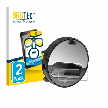 Parte frontale di una confezione del prodotto con il logo del marchio BROTECT. Accanto è raffigurato il dispositivo Roborock S