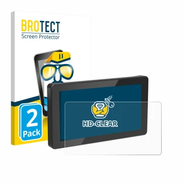 Parte frontale di una confezione del prodotto con il logo del marchio BROTECT. Accanto è raffigurato il dispositivo Innovv N1 