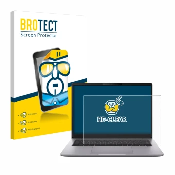 Parte frontale di una confezione del prodotto con il logo del marchio BROTECT. Accanto è raffigurato il dispositivo ASUS Exper