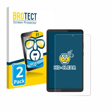 Parte frontale di una confezione del prodotto con il logo del marchio BROTECT. Accanto è raffigurato il dispositivo Lenovo Tab