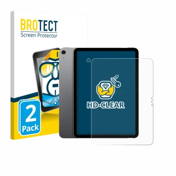 Parte frontale di una confezione del prodotto con il logo del marchio BROTECT. Accanto è raffigurato il dispositivo Apple iPad