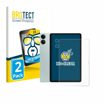 Parte frontale di una confezione del prodotto con il logo del marchio BROTECT. Accanto è raffigurato il dispositivo Xiaomi Red