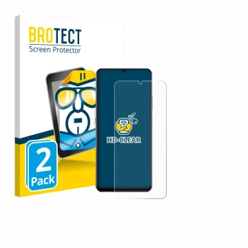 Parte frontale di una confezione del prodotto con il logo del marchio BROTECT. Accanto è raffigurato il dispositivo realme Not