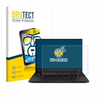 Parte frontale di una confezione del prodotto con il logo del marchio BROTECT. Accanto è raffigurato il dispositivo ASUS TUF G