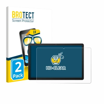 Parte frontale di una confezione del prodotto con il logo del marchio BROTECT. Accanto è raffigurato il dispositivo Sunmi CPad