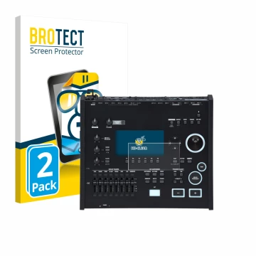 Parte frontale di una confezione del prodotto con il logo del marchio BROTECT. Accanto è raffigurato il dispositivo Roland V71