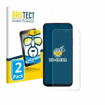 Parte frontale di una confezione del prodotto con il logo del marchio BROTECT. Accanto è raffigurato il dispositivo Oppo A6x 4