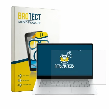 Parte frontale di una confezione del prodotto con il logo del marchio BROTECT. Accanto è raffigurato il dispositivo HP OmniBoo