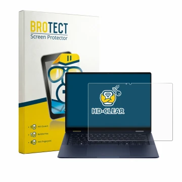 Parte frontale di una confezione del prodotto con il logo del marchio BROTECT. Accanto è raffigurato il dispositivo HP EliteBo