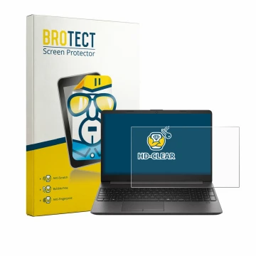 Parte frontale di una confezione del prodotto con il logo del marchio BROTECT. Accanto è raffigurato il dispositivo HP EliteBo
