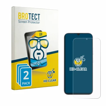 Parte frontale di una confezione del prodotto con il logo del marchio BROTECT. Accanto è raffigurato il dispositivo realme C10