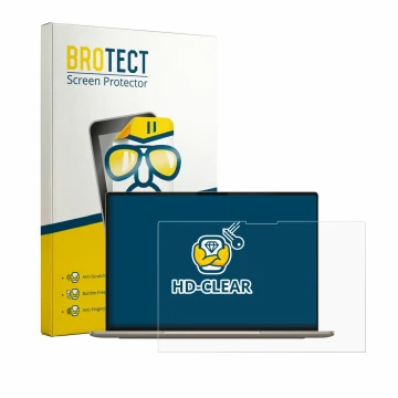 Parte frontale di una confezione del prodotto con il logo del marchio BROTECT. Accanto è raffigurato il dispositivo Dell XPS G