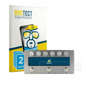 Parte frontale di una confezione del prodotto con il logo del marchio BROTECT. Accanto è raffigurato il dispositivo Darkglass 