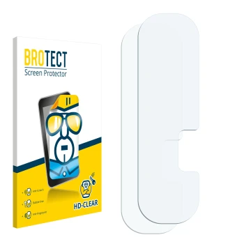 Parte frontale di una confezione del prodotto con il logo del marchio BROTECT. Accanto si trova la protezione per lo schermo c