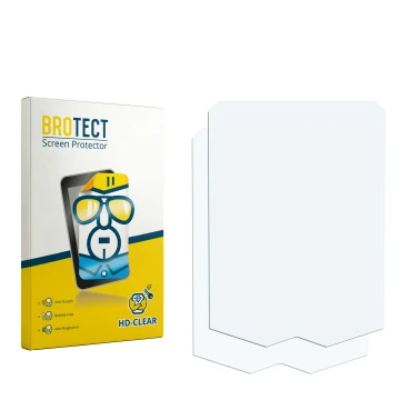 Parte frontale di una confezione del prodotto con il logo del marchio BROTECT. Accanto si trova la protezione per lo schermo c