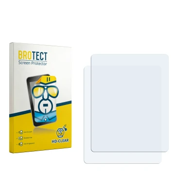 Parte frontale di una confezione del prodotto con il logo del marchio BROTECT. Accanto si trova la protezione per lo schermo c