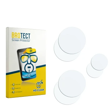 Parte frontale di una confezione del prodotto con il logo del marchio BROTECT. Accanto si trova la protezione per lo schermo c