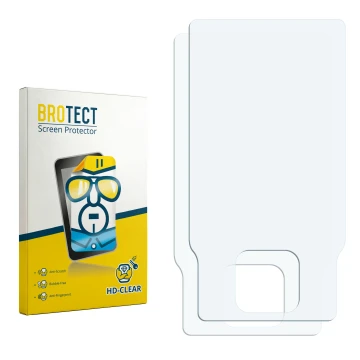 Parte frontale di una confezione del prodotto con il logo del marchio BROTECT. Accanto si trova la protezione per lo schermo c