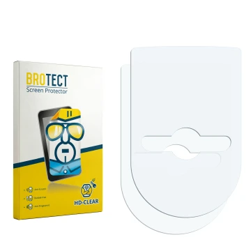 Parte frontale di una confezione del prodotto con il logo del marchio BROTECT. Accanto si trova la protezione per lo schermo c