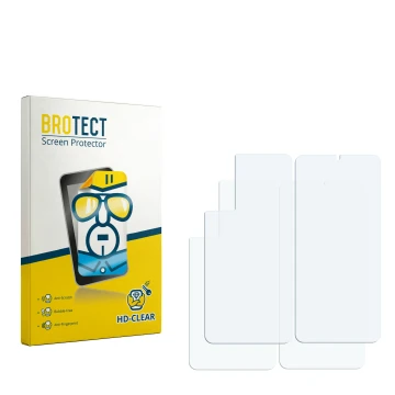 Parte frontale di una confezione del prodotto con il logo del marchio BROTECT. Accanto si trova la protezione per lo schermo c