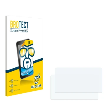 Parte frontale di una confezione del prodotto con il logo del marchio BROTECT. Accanto si trova la protezione per lo schermo c