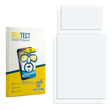 Parte frontale di una confezione del prodotto con il logo del marchio BROTECT. Accanto si trova la protezione per lo schermo c