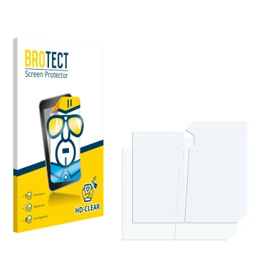 Parte frontale di una confezione del prodotto con il logo del marchio BROTECT. Accanto si trova la protezione per lo schermo c