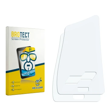 Parte frontale di una confezione del prodotto con il logo del marchio BROTECT. Accanto si trova la protezione per lo schermo c