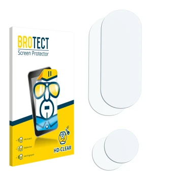 Parte frontale di una confezione del prodotto con il logo del marchio BROTECT. Accanto si trova la protezione per lo schermo c