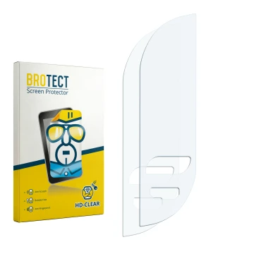 Parte frontale di una confezione del prodotto con il logo del marchio BROTECT. Accanto si trova la protezione per lo schermo c