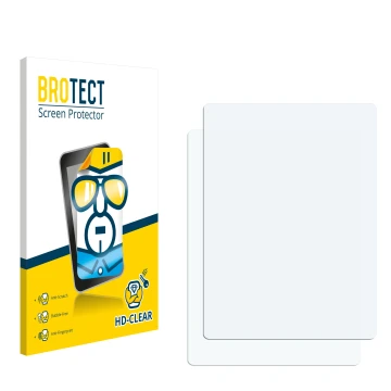 Parte frontale di una confezione del prodotto con il logo del marchio BROTECT. Accanto si trova la protezione per lo schermo c