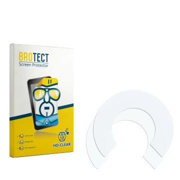 Parte frontale di una confezione del prodotto con il logo del marchio BROTECT. Accanto si trova la protezione per lo schermo c