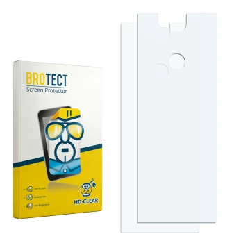 Parte frontale di una confezione del prodotto con il logo del marchio BROTECT. Accanto si trova la protezione per lo schermo c