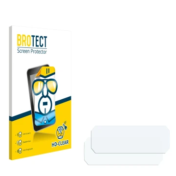 Parte frontale di una confezione del prodotto con il logo del marchio BROTECT. Accanto si trova la protezione per lo schermo c
