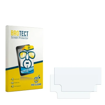 Parte frontale di una confezione del prodotto con il logo del marchio BROTECT. Accanto si trova la protezione per lo schermo c