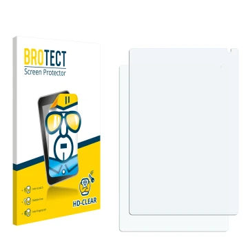 Parte frontale di una confezione del prodotto con il logo del marchio BROTECT. Accanto si trova la protezione per lo schermo c