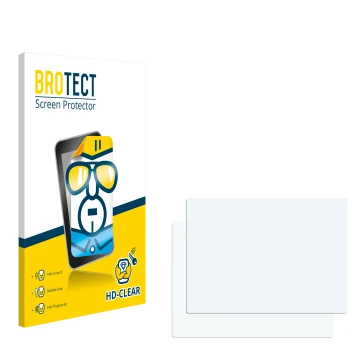Parte frontale di una confezione del prodotto con il logo del marchio BROTECT. Accanto si trova la protezione per lo schermo c