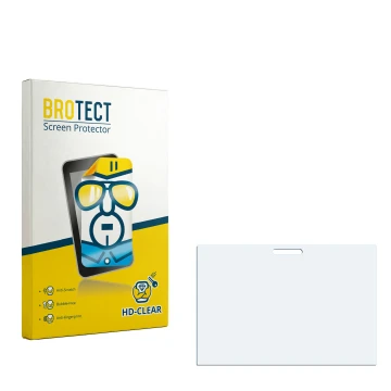 Parte frontale di una confezione del prodotto con il logo del marchio BROTECT. Accanto si trova la protezione per lo schermo c